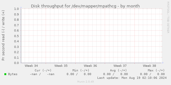 Disk throughput for /dev/mapper/mpathcg