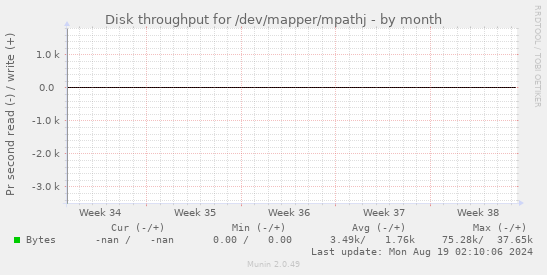 Disk throughput for /dev/mapper/mpathj