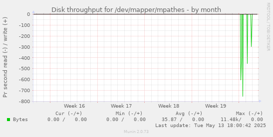 Disk throughput for /dev/mapper/mpathes