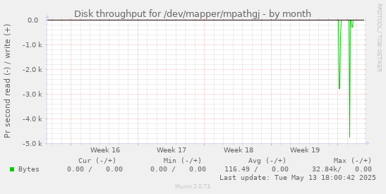 Disk throughput for /dev/mapper/mpathgj