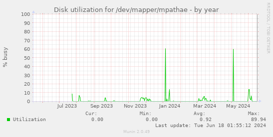 Disk utilization for /dev/mapper/mpathae
