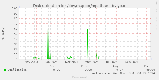 Disk utilization for /dev/mapper/mpathae