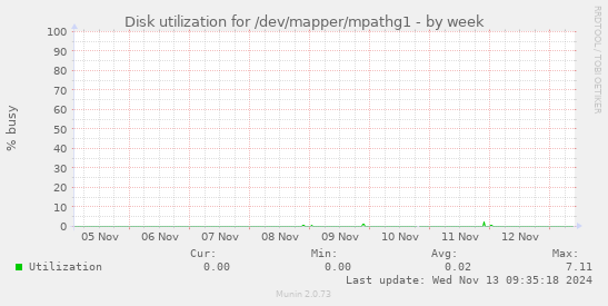 Disk utilization for /dev/mapper/mpathg1