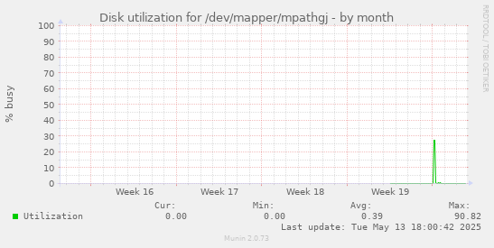 Disk utilization for /dev/mapper/mpathgj