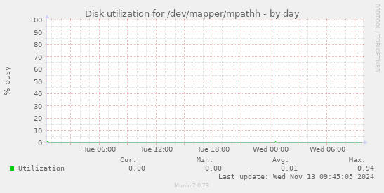 Disk utilization for /dev/mapper/mpathh