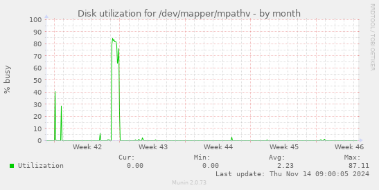 Disk utilization for /dev/mapper/mpathv